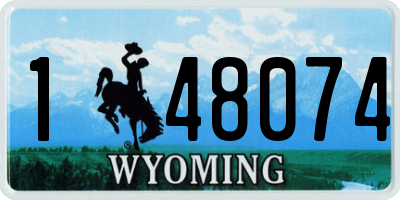 WY license plate 148074