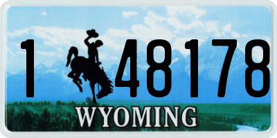 WY license plate 148178