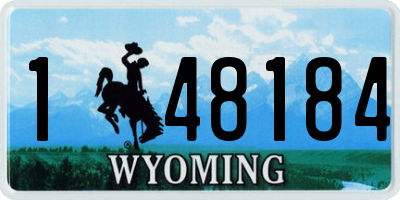 WY license plate 148184