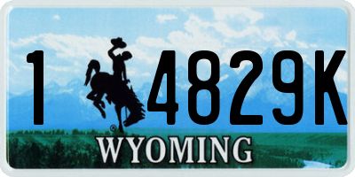 WY license plate 14829K