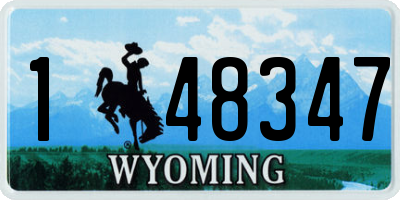 WY license plate 148347