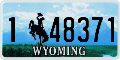 WY license plate 148371