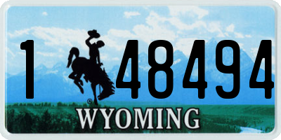 WY license plate 148494