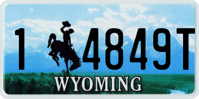 WY license plate 14849T