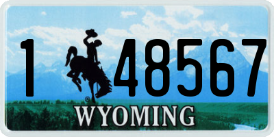 WY license plate 148567