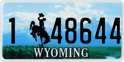 WY license plate 148644