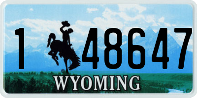 WY license plate 148647