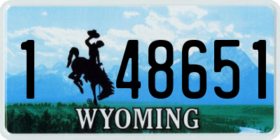 WY license plate 148651