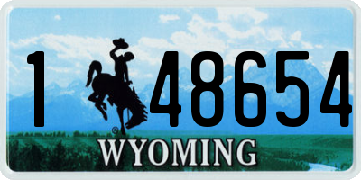 WY license plate 148654