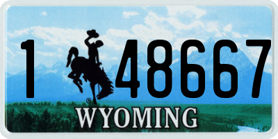 WY license plate 148667