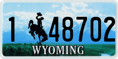 WY license plate 148702