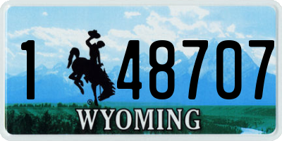 WY license plate 148707