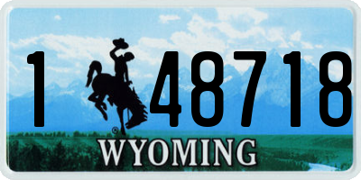 WY license plate 148718