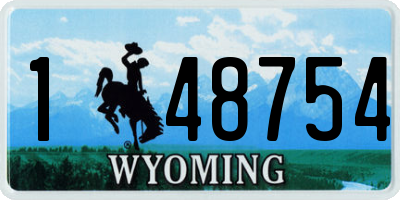 WY license plate 148754