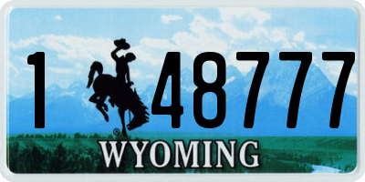 WY license plate 148777