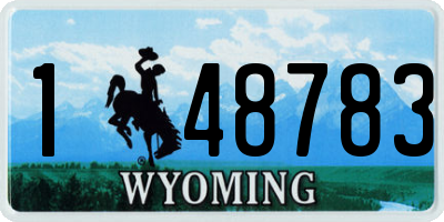 WY license plate 148783