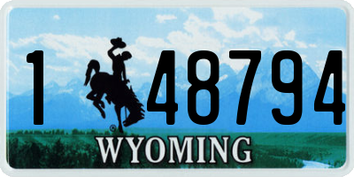 WY license plate 148794