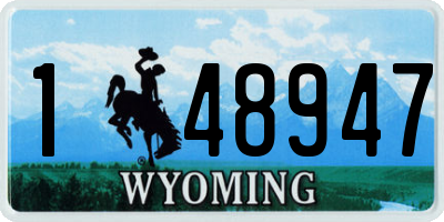 WY license plate 148947
