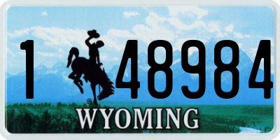 WY license plate 148984