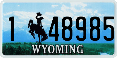 WY license plate 148985