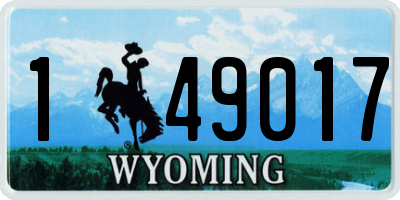 WY license plate 149017