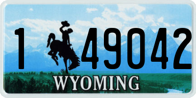 WY license plate 149042