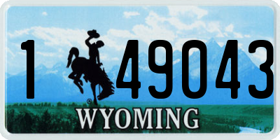 WY license plate 149043