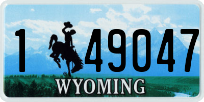 WY license plate 149047
