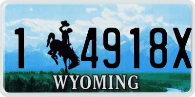WY license plate 14918X