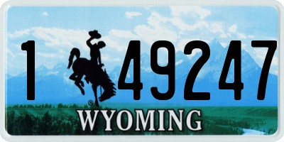 WY license plate 149247