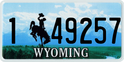 WY license plate 149257