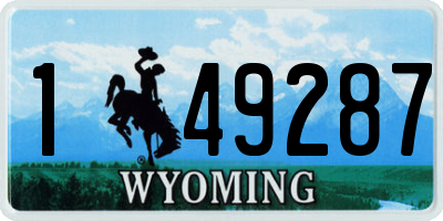 WY license plate 149287