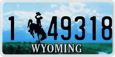 WY license plate 149318