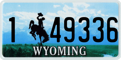 WY license plate 149336
