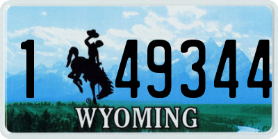 WY license plate 149344