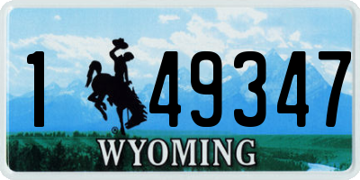 WY license plate 149347