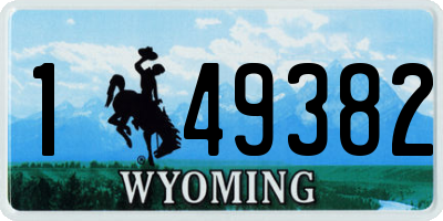 WY license plate 149382