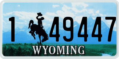 WY license plate 149447