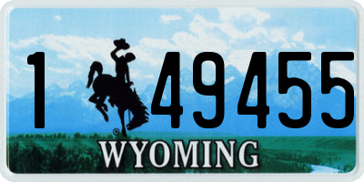 WY license plate 149455