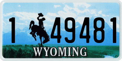WY license plate 149481