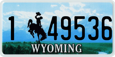 WY license plate 149536