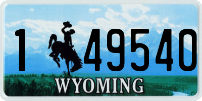 WY license plate 149540
