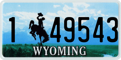 WY license plate 149543