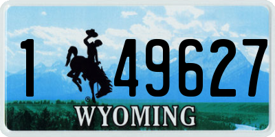 WY license plate 149627