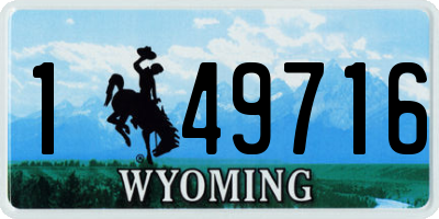 WY license plate 149716