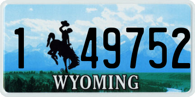 WY license plate 149752