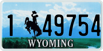 WY license plate 149754