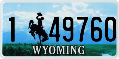 WY license plate 149760