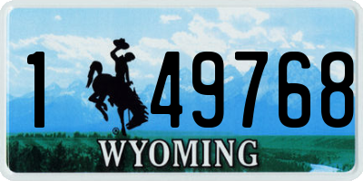 WY license plate 149768