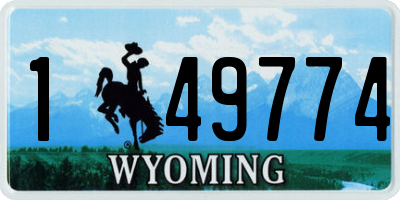 WY license plate 149774